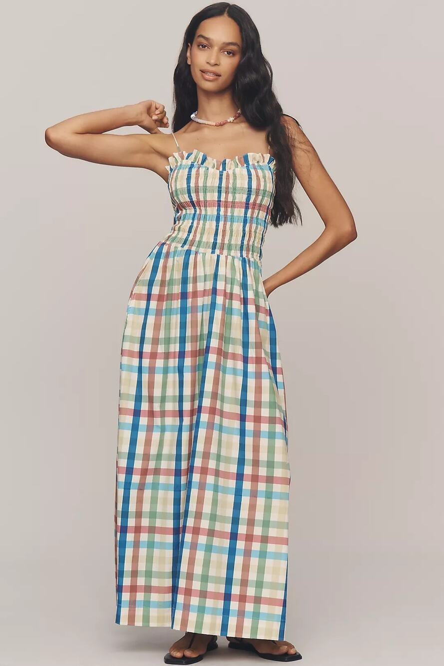 NWT ANTHROPOLOGIE S/W/F Sleeveless Sweetheart A-Line Maxi Dress $368 SMALL